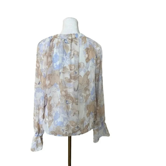 Nine West Floral Blouse Pastel Size Medium Summer Lightweight - Picture 2 of 8